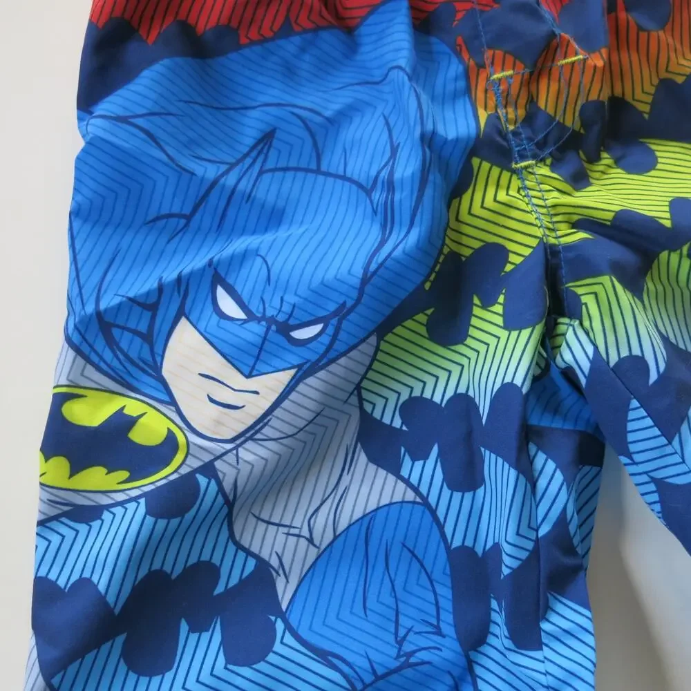 BATMAN *NWT* Bathing Suit Swimming Trunks Shorts Size 4 Youth Superhero Summer